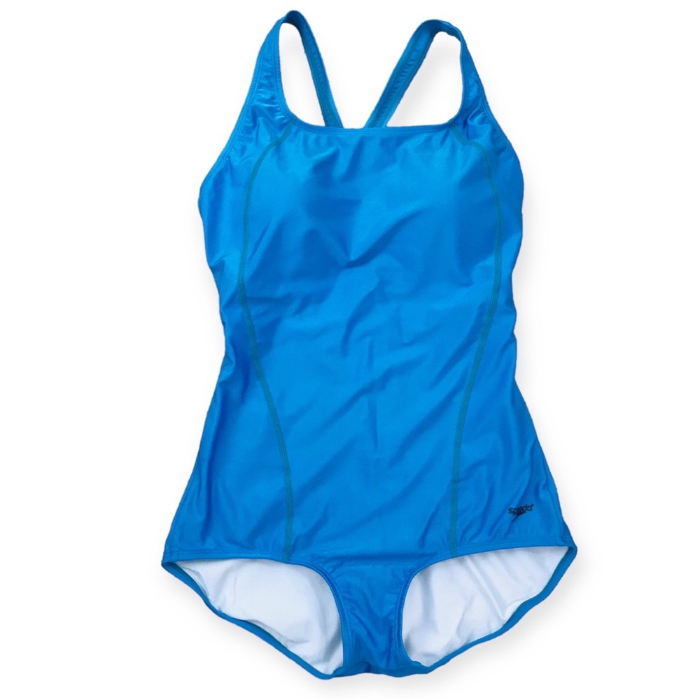 Speedo Blue One Piece Cross Back Swimsuit